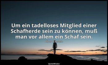 Um ein tadelloses Mitglied einer Schafherde sein zu können, muß man vor allem ei — Albert Einstein