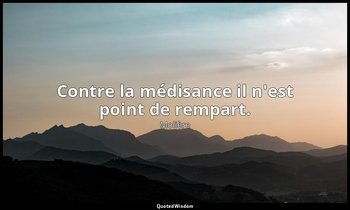 Contre la médisance il n'est point de rempart. — Molière