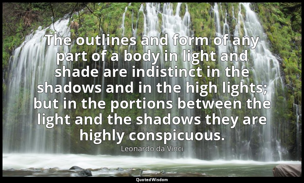 The outlines and form of any part of a body in light and shade are indistinct in — Leonardo da Vinci