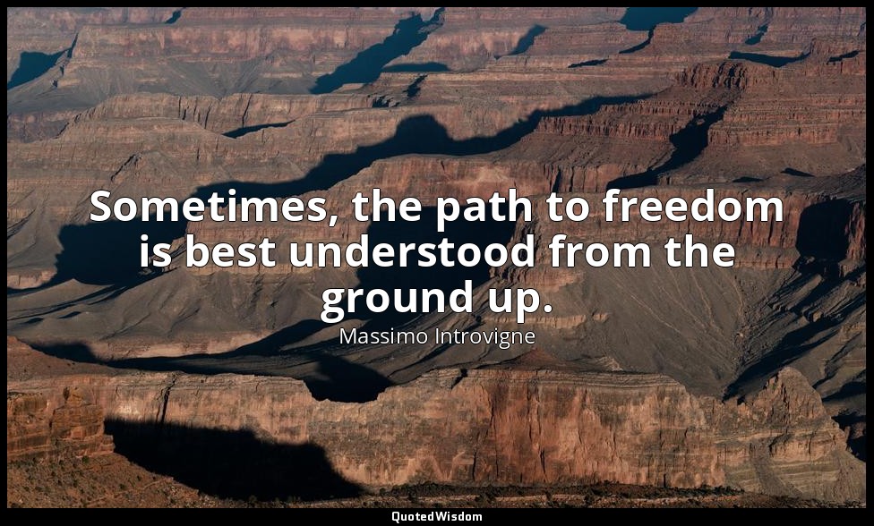 Sometimes, the path to freedom is best understood from the ground up. — Massimo Introvigne