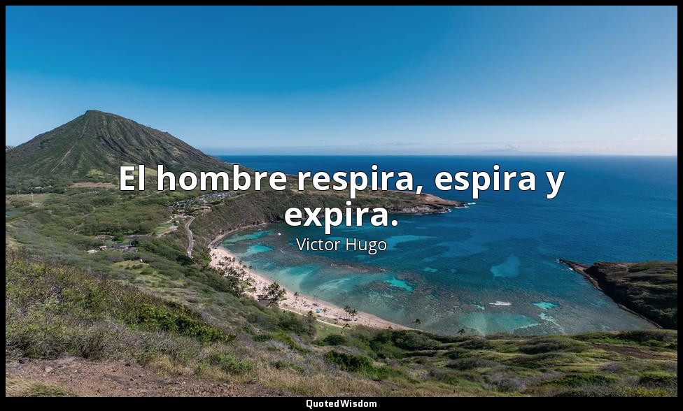El hombre respira, espira y expira. — Victor Hugo