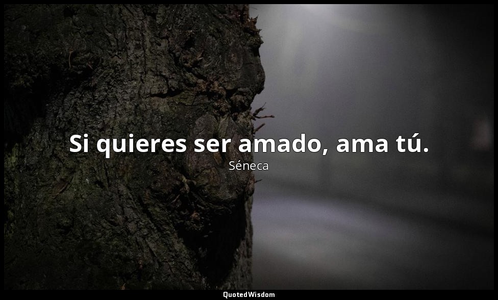 Si quieres ser amado, ama tú. — Séneca