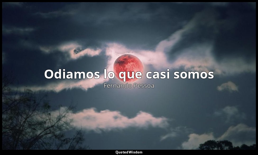 Odiamos lo que casi somos — Fernando Pessoa