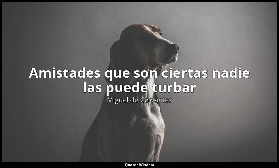 Amistades que son ciertas nadie las puede turbar — Miguel de Cervantes