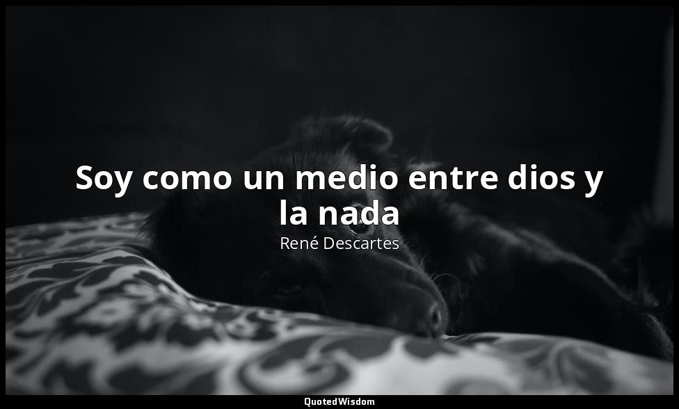 Soy como un medio entre dios y la nada — René Descartes