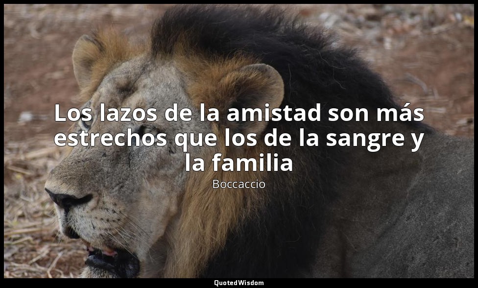Los lazos de la amistad son más estrechos que los de la sangre y la familia — Boccaccio