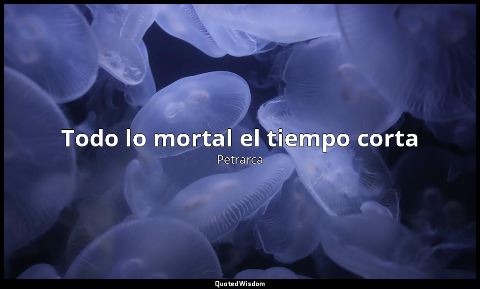 Todo lo mortal el tiempo corta — Petrarca