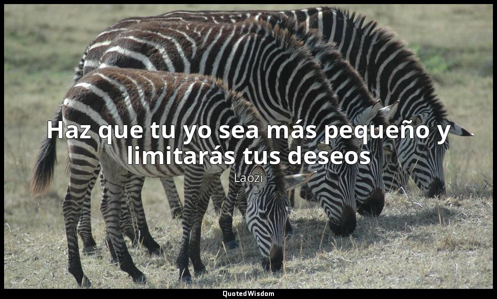 Haz que tu yo sea más pequeño y limitarás tus deseos — Laozi