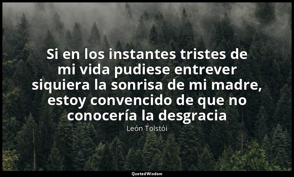 Si en los instantes tristes de mi vida pudiese entrever siquiera la sonrisa de m — León Tolstói