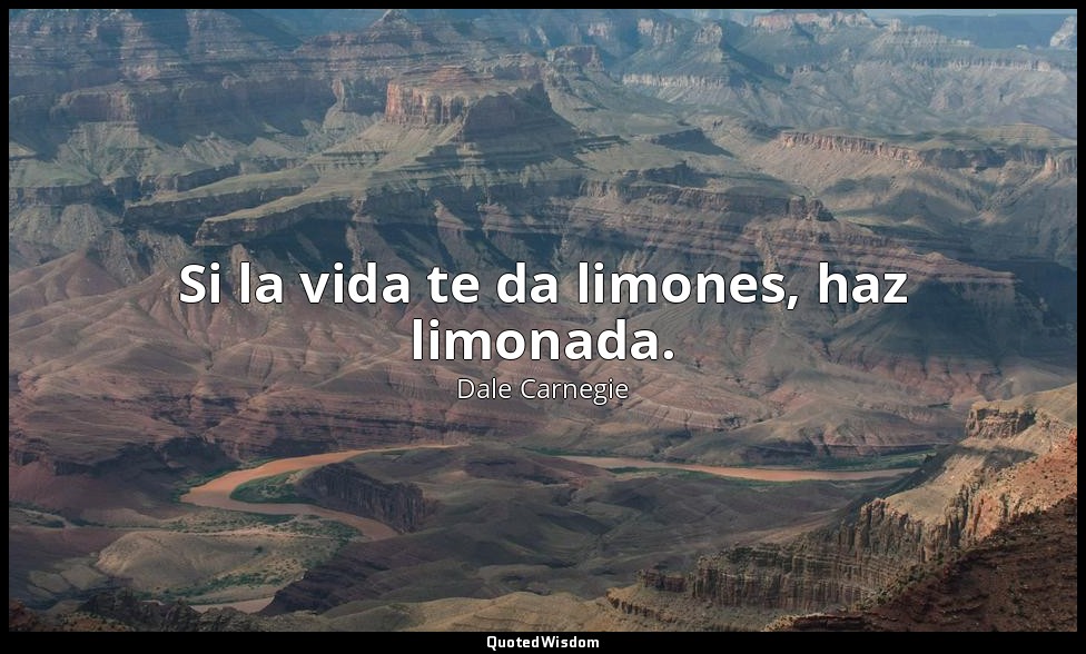Si la vida te da limones, haz limonada. — Dale Carnegie