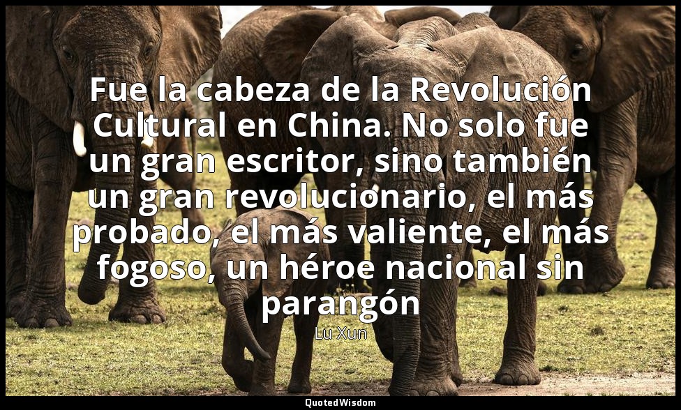 Fue la cabeza de la Revolución Cultural en China. No solo fue un gran escritor,  — Lu Xun