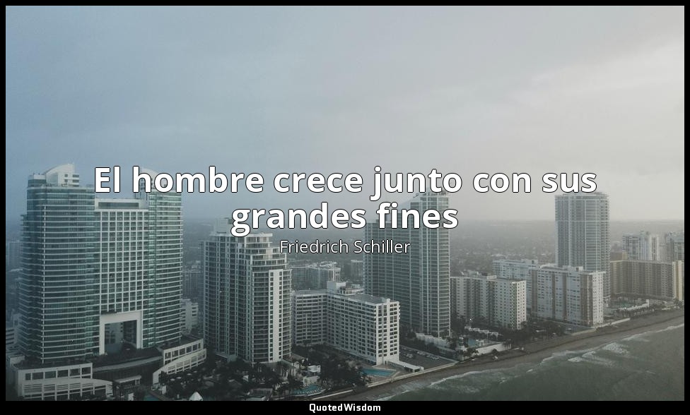 El hombre crece junto con sus grandes fines — Friedrich Schiller
