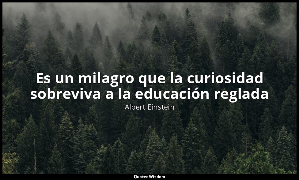 Es un milagro que la curiosidad sobreviva a la educación reglada — Albert Einstein