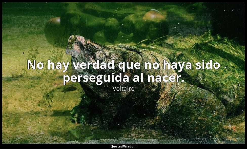 No hay verdad que no haya sido perseguida al nacer. — Voltaire