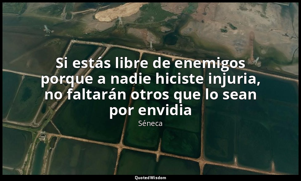Si estás libre de enemigos porque a nadie hiciste injuria, no faltarán otros que — Séneca