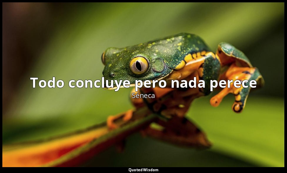 Todo concluye pero nada perece — Séneca