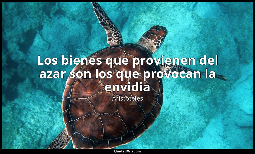 Los bienes que provienen del azar son los que provocan la envidia — Aristóteles