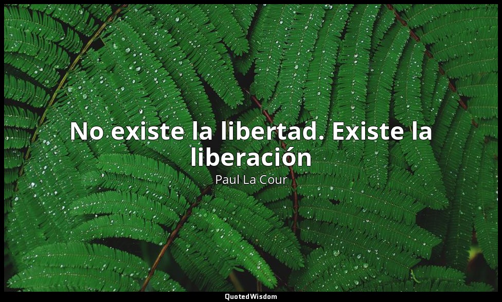 No existe la libertad. Existe la liberación — Paul La Cour