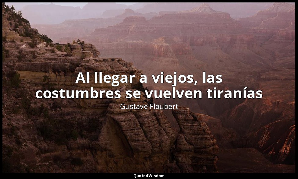 Al llegar a viejos, las costumbres se vuelven tiranías — Gustave Flaubert