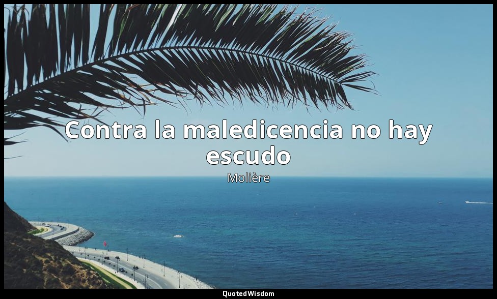 Contra la maledicencia no hay escudo — Molière