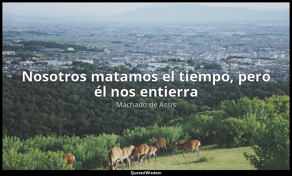 Nosotros matamos el tiempo, pero él nos entierra — Machado de Assis