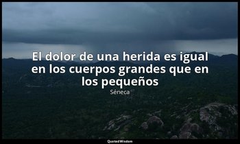 «El dolor de una herida es igual en los cuerpos grandes que en los pequeños». — Séneca