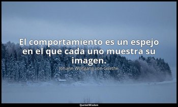 El comportamiento es un espejo en el que cada uno muestra su imagen. — Johann Wolfgang von Goethe