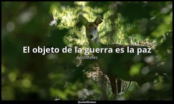 «El objeto de la guerra es la paz». — Aristóteles
