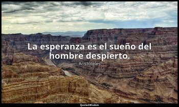 La esperanza es el sueño del hombre despierto. — Aristóteles