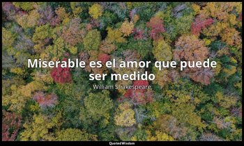 «Miserable es el amor que puede ser medido». — William Shakespeare
