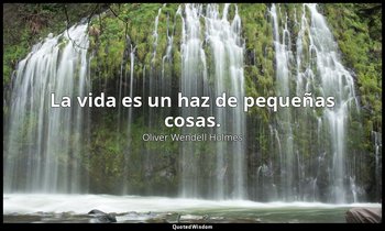 La vida es un haz de pequeñas cosas. — Oliver Wendell Holmes