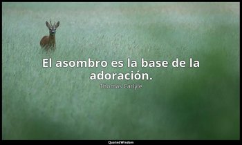 El asombro es la base de la adoración. — Thomas Carlyle