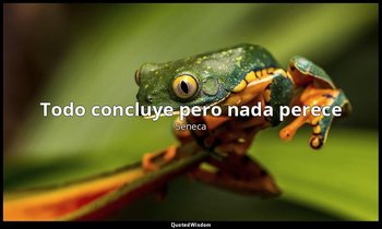 «Todo concluye pero nada perece». — Séneca
