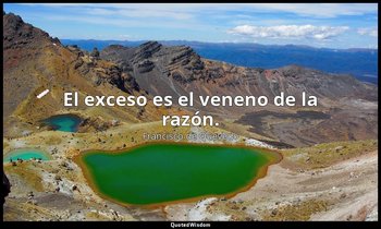 El exceso es el veneno de la razón. — Francisco de Quevedo