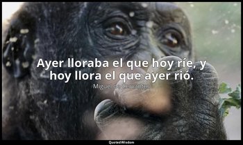 Ayer lloraba el que hoy ríe, y hoy llora el que ayer rió. — Miguel de Cervantes