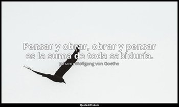 Pensar y obrar, obrar y pensar es la suma de toda sabiduría. — Johann Wolfgang von Goethe