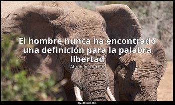 «El hombre nunca ha encontrado una definición para la palabra libertad». — Abraham Lincoln