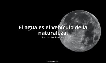 El agua es el vehículo de la naturaleza. — Leonardo da Vinci