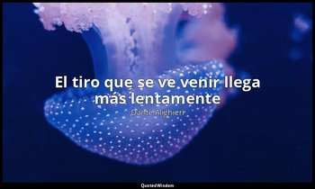 «El tiro que se ve venir llega más lentamente». — Dante Alighieri