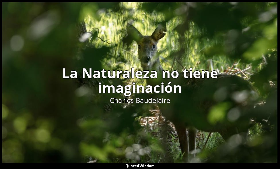 La Naturaleza no tiene imaginación — Charles Baudelaire