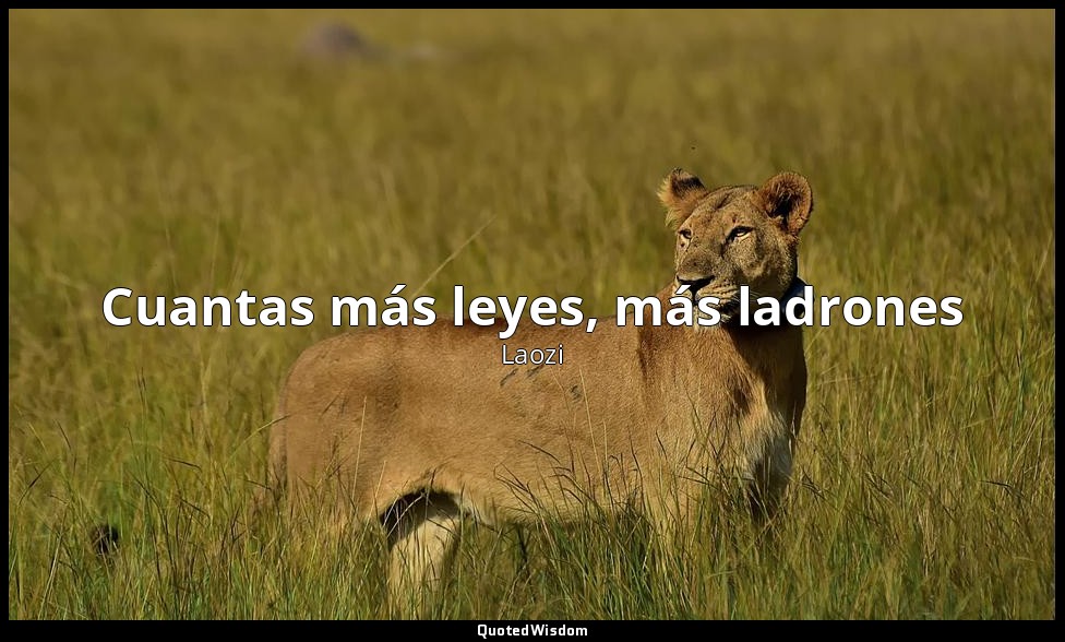 Cuantas más leyes, más ladrones — Laozi