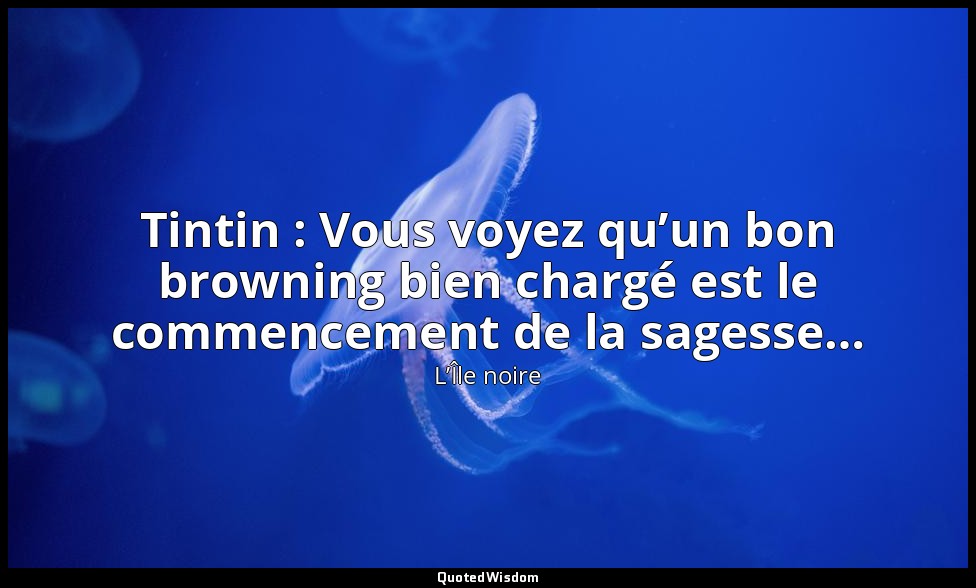 Tintin : Vous voyez qu’un bon browning bien chargé est le commencement de la sag — L’Île noire