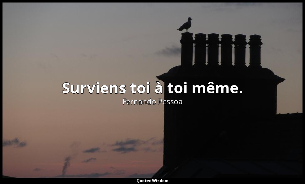 Surviens toi à toi même. — Fernando Pessoa
