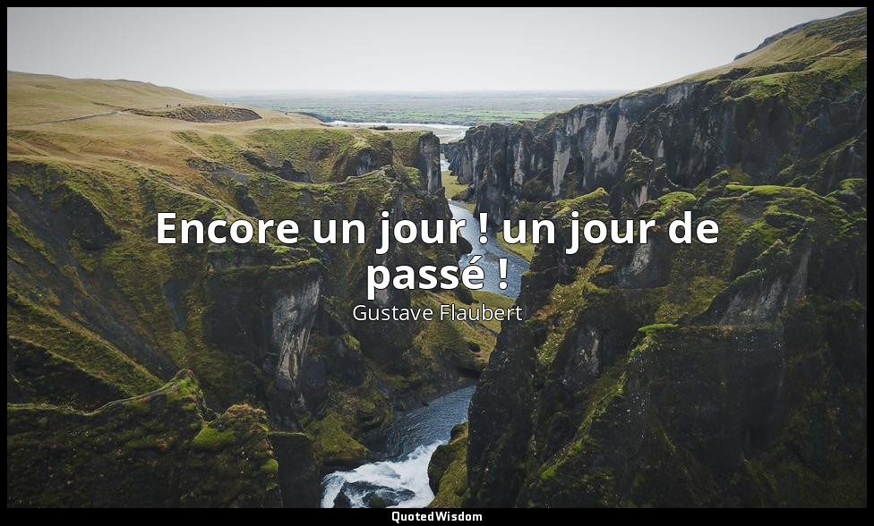 Encore un jour ! un jour de passé ! — Gustave Flaubert