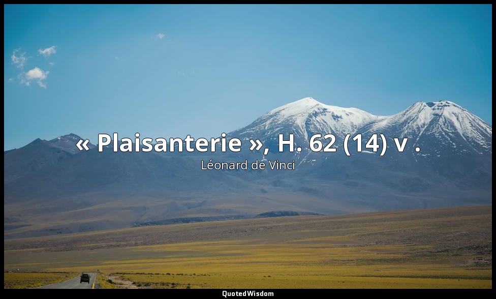 « Plaisanterie », H. 62 (14) v . — Léonard de Vinci