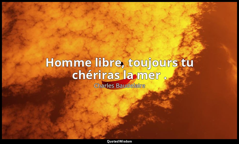 Homme libre, toujours tu chériras la mer . — Charles Baudelaire