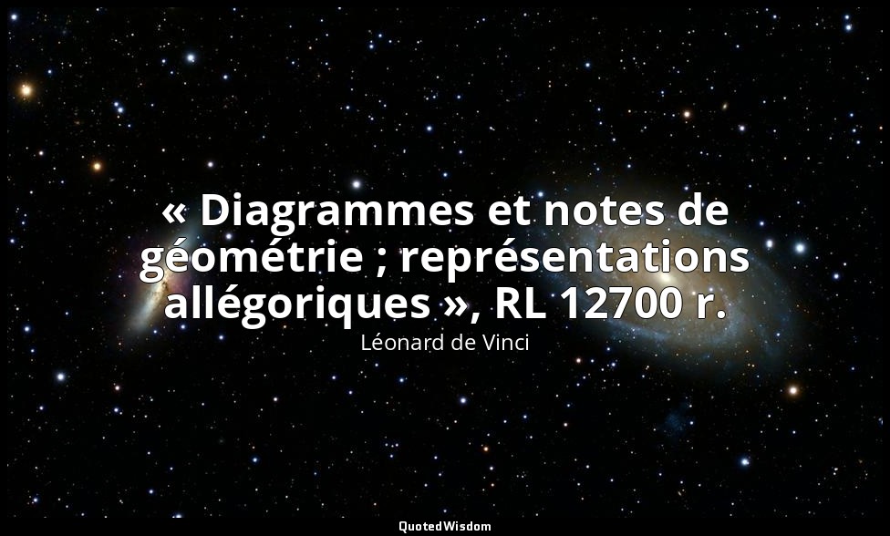 « Diagrammes et notes de géométrie ; représentations allégoriques », RL 12700 r. — Léonard de Vinci