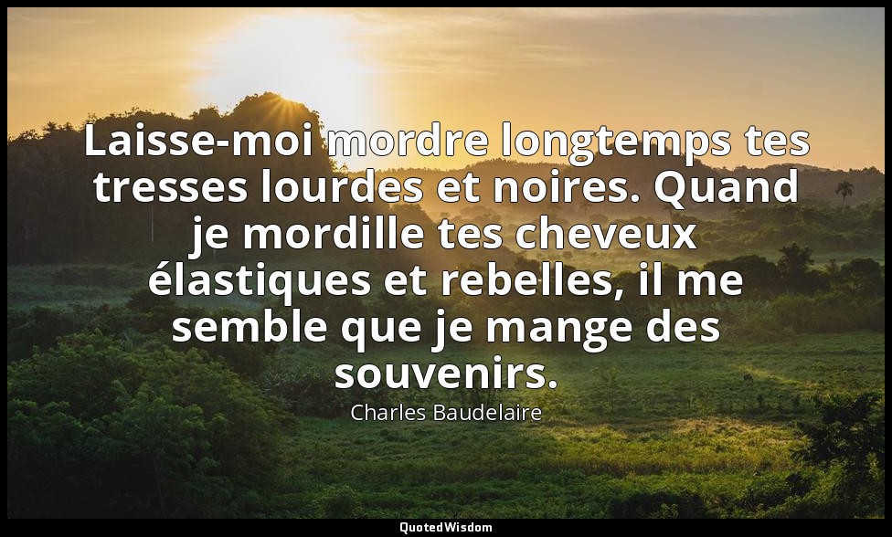 Laisse-moi mordre longtemps tes tresses lourdes et noires. Quand je mordille tes — Charles Baudelaire