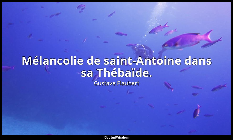 Mélancolie de saint-Antoine dans sa Thébaïde. — Gustave Flaubert