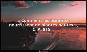 « Comment les bœufs se nourrissent de plantes hautes », C. A. 815 r. — Léonard de Vinci